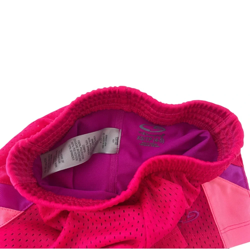 Champion Duo Dry Kids Athletic Shirt & Shorts Set in Purple and Pink | Girls 5T - Picture 6 of 9